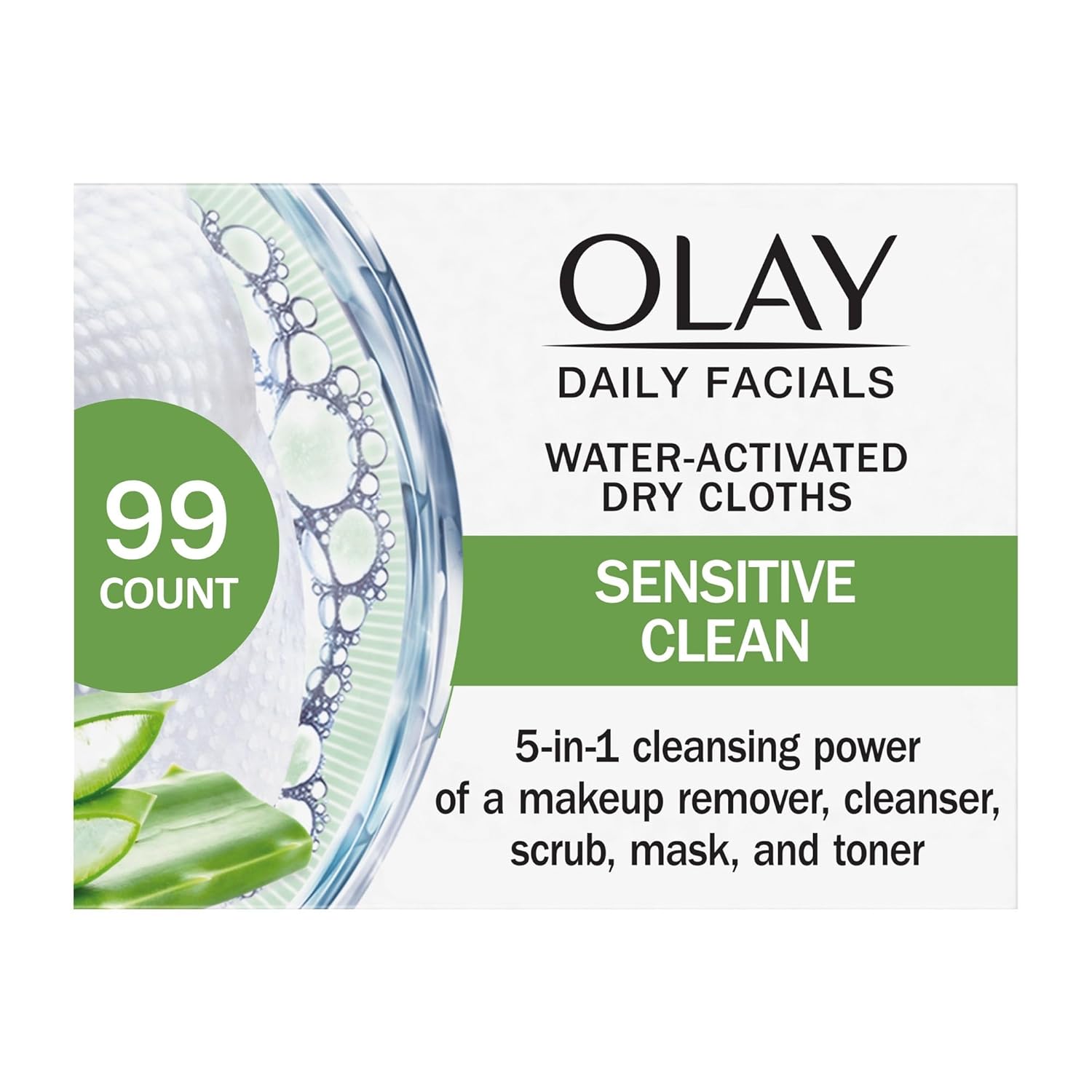 Olay Daily Facials For Clean Sensitive Skin, Makeup Remover Wipes, Soap-Free And Fragrance-Free Cleanser Cloths, 33 Count (Pack Of 3)