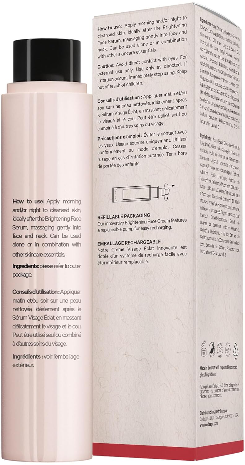 Maison Rouge Brightening Face Cream Refill By Codeage – Glutathione Cream, Collagen Peptides, Vitamin E, Coq10 – Radiance & Antioxidant Complex – Paraben And Sulfates Free – Skin Care - 1.7 Fl Oz : Beauty & Personal Care