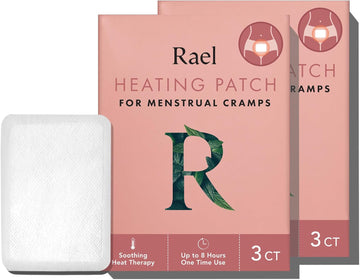 Rael Heating Pad, Herbal Heating Patches - Period Heating Pads for Cramps, Heat Therapy, Ultra Thin Design, On The Go Size, for All Skin Types (6 Count)