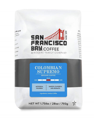 San Francisco Bay Ground Coffee - 100% Colombian (28oz Bag), Medium Roast