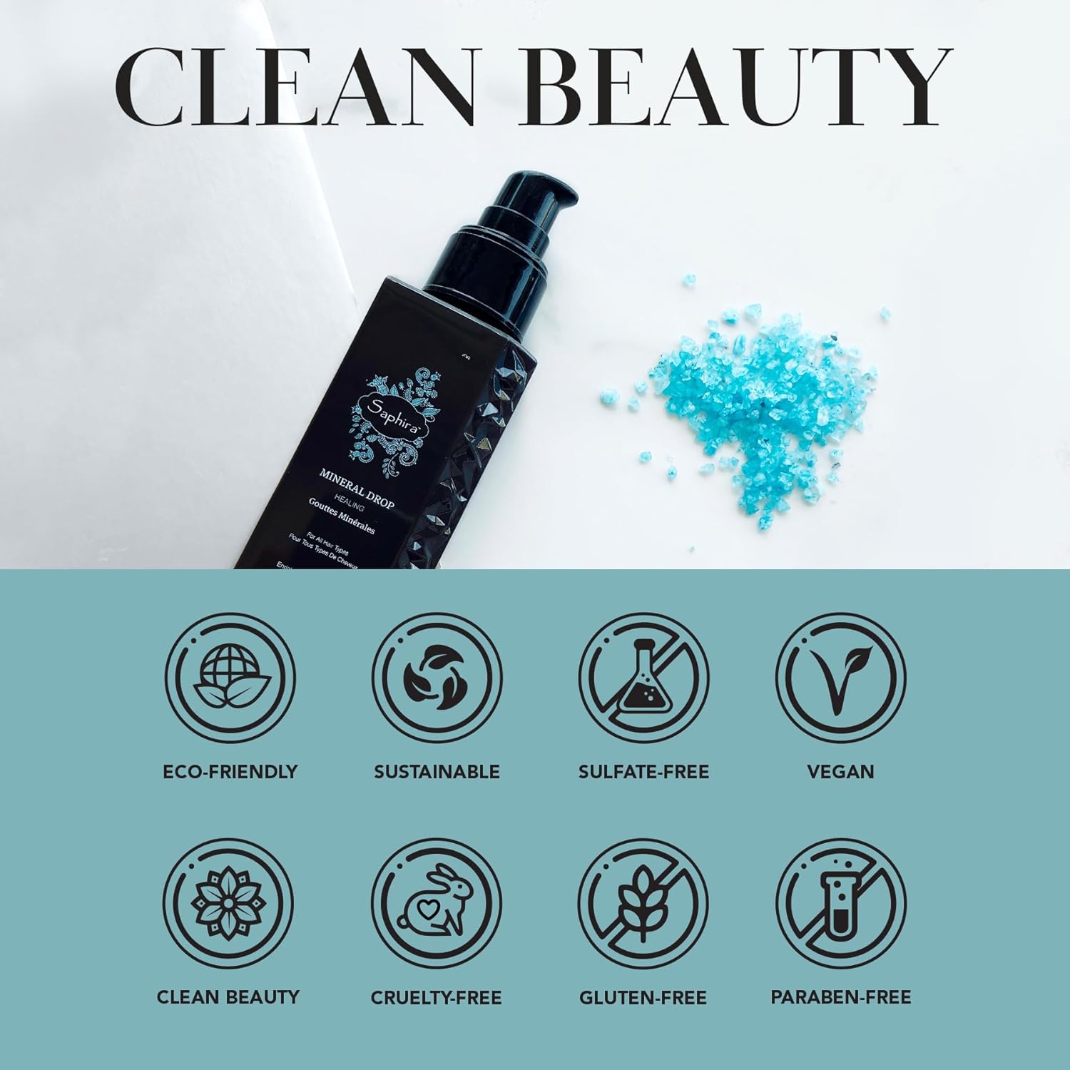 Saphira Mineral Drop Hair Serum For Hair Growth And Frizz Control, Softens, Heals And Styles All Hair Types, Sulfate-Free, Paraben-Free, 3 Ounce : Beauty & Personal Care