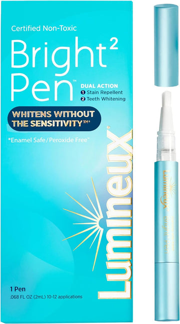 Lumineux 2-In-1 Whitening Pen (1 Pack) Enamel Safe And Clinically Proven To Whiten Without The Sensitivity - Removes Coffee, Tea, And Smoking Stains