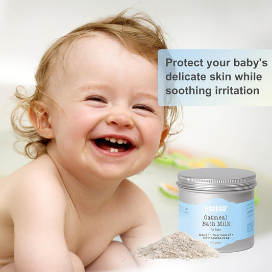 haakaa Oatmeal Baby Bath Milk, Gentle for Baby, Natural Colloidal Oatmeal, Hypoallergenic Bath Milk for Baby's Sensitive Skin, Made in New Zealand 250g