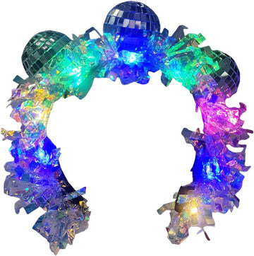 Slxlyh Discos Balls Headband Music Festival Vintage Headhoop Funk Party Hairhoops Adult Carnivals Headwear For Discos Party