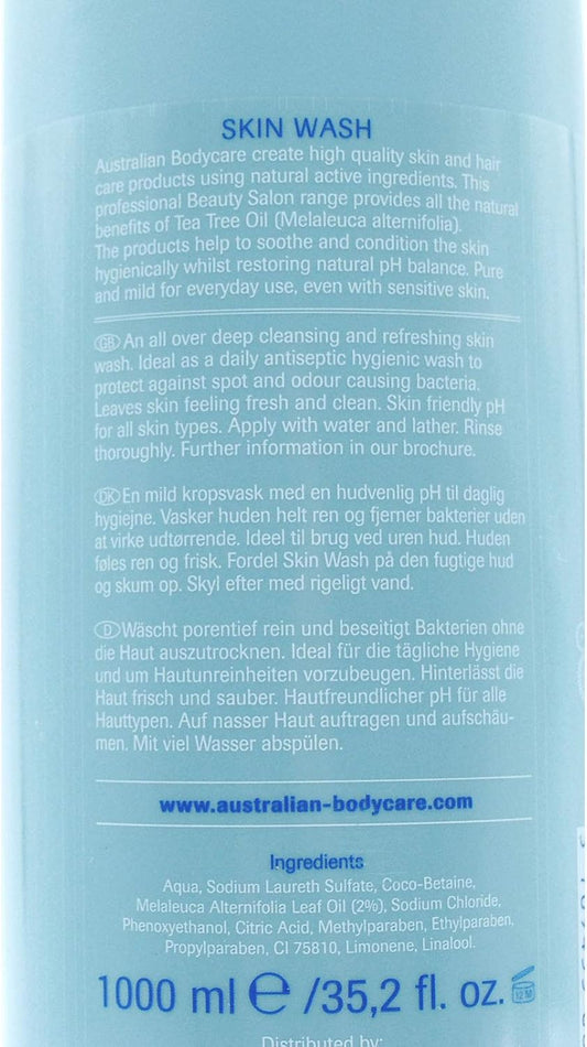 Australian Bodycare Tea Tree Oil Antiseptic Skin Wash 1000Ml Inc Pump