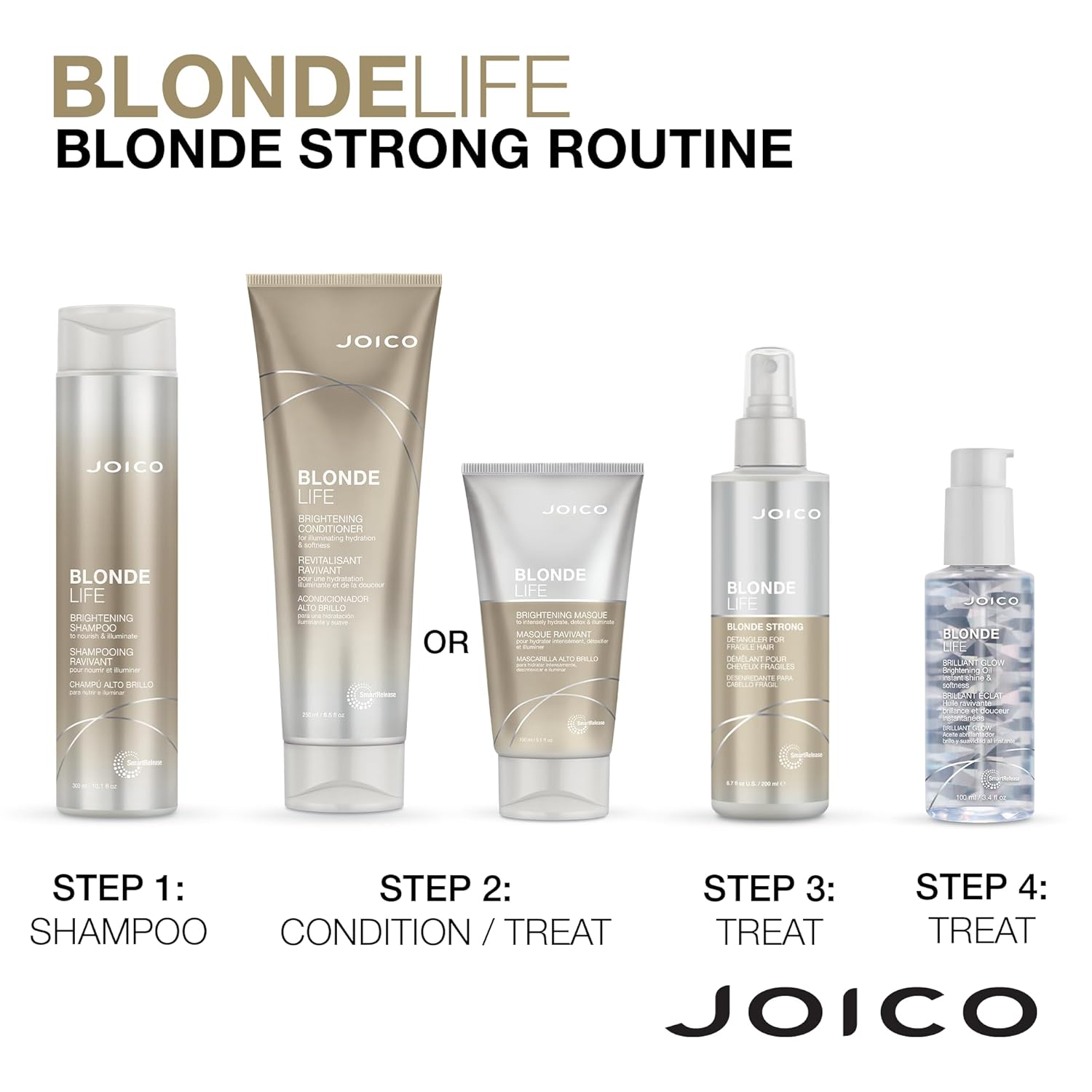 Joico Blonde Life Blonde Strong Conditioning Detangler | For Fragile Blonde Hair | Prevents Split Ends & Breakage | 72 Hour Humidity Protection | 6.7 Fl Oz : Beauty & Personal Care