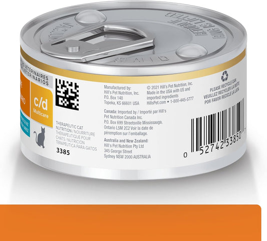 Hill'S Prescription Diet C/D Multicare Urinary Care Tuna & Vegetable Stew Wet Cat Food, Veterinary Diet, 2.9 Oz. Cans, 24-Pack