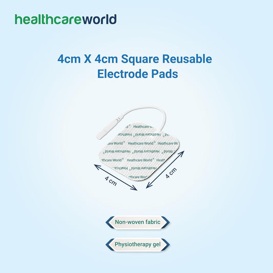 Tens Electrode Pads 4X4Cm Square (8 Pcs) Small Targeted Pain Relief Electrodes For Tpn, Tenscare, Neurotrac, Flexi Machines Good For Knee, Hip, Back, Leg, Muscle And Joint Pain Relief