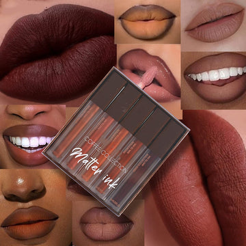 Maepeor Matte Liquid Lipstick Set 5 Colors High-Pigmented Smooth Creamy Lipstick Long-Lasting Non-Stick Cup Not Fade Lip Combo Set For All Skin