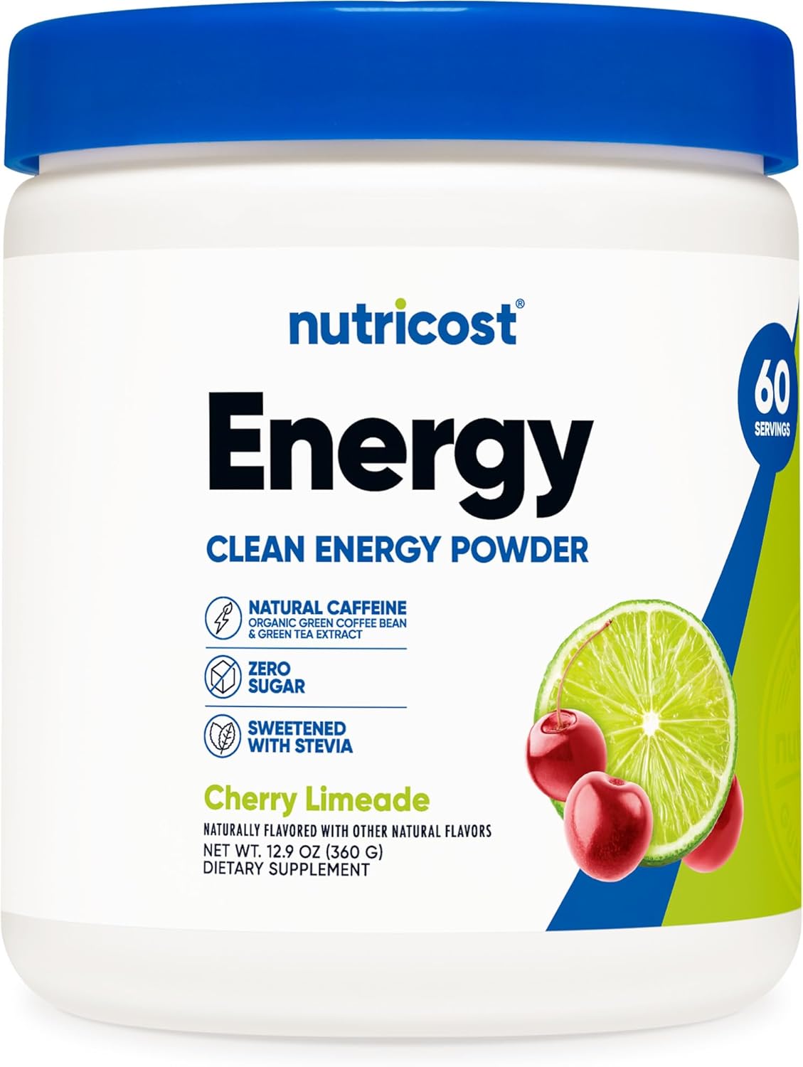 Nutricost Energy Complex Cherry Limeade Drink (60 Servings / 1200 mg Energy Complex Per Serving) | Sugar Free Mix with Natural Energy from Green Tea Extract and Green Coffee Bean