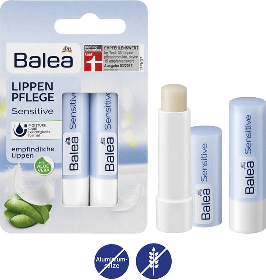 Balea Sensitive Lip Care With Aloe Vera, Avocado And Almond Oil, 2 Pcs/Germany