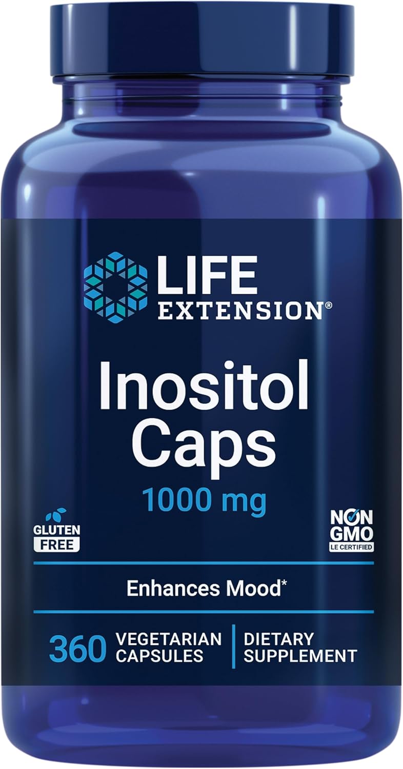 Life Extension Inositol Caps – 1000 Mg, Myo-Inositol – Mood Health, Well-Being, Healthy Metabolism, Hormone Balance – Gluten-Free, Non-Gmo, Vegetarian – 360 Capsules