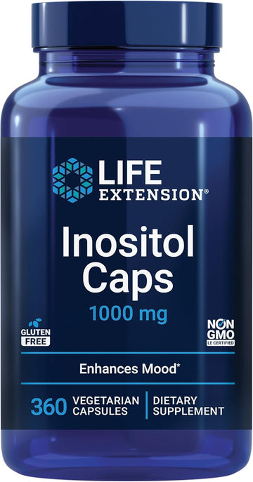 Life Extension Inositol Caps – 1000 Mg, Myo-Inositol – Mood Health, Well-Being, Healthy Metabolism, Hormone Balance – Gluten-Free, Non-Gmo, Vegetarian – 360 Capsules