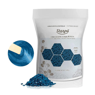 Starpil Wax 1000G / 2.2 Lb Bag Blue Hard Wax Beads For Hair Removal, Stripless Wax Beans Refill For Wax Pot Warmer Professional, Low Temperature Film Hair Removal Wax Pearls