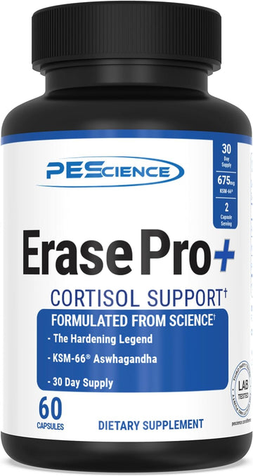 PEScience Erase Pro +, Natural Testosterone Booster, Cortisol Blocker, and Anti Estrogen PCT Supplement, 30 Day Cycle