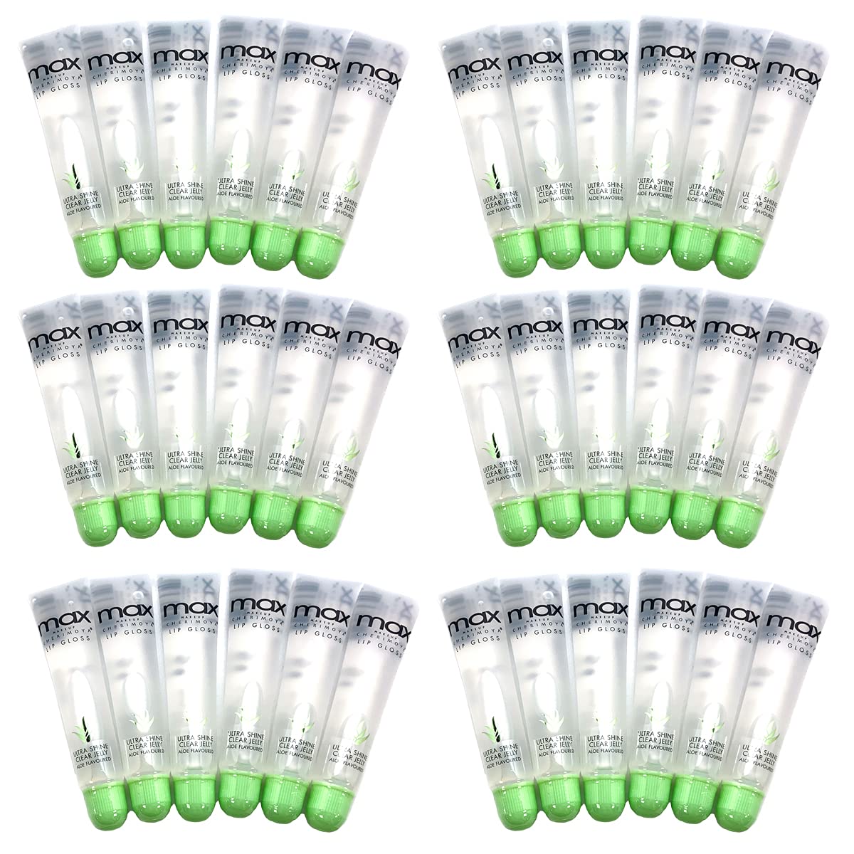 Cherimoya Max Makeup Clear Lip Polish Bulk (36 Pieces) Aloe Vera
