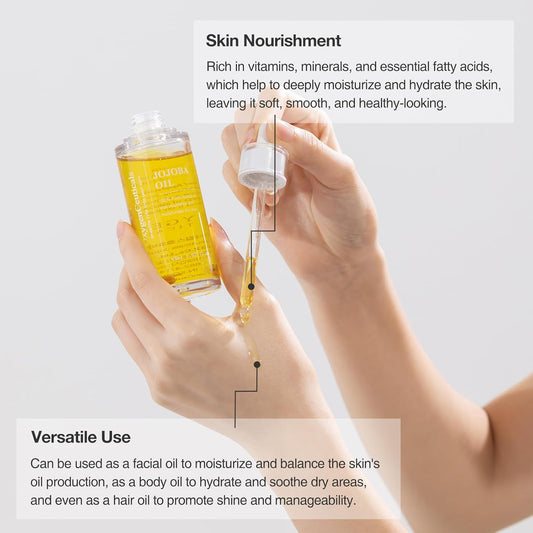 Jojoba Oil 45Ml (1.5 Fl Oz) – Unrefined & Cold-Pressed Face And Body Oil For Professional Skin Care, 100% Pure Golden Jojoba Oil From Argentina