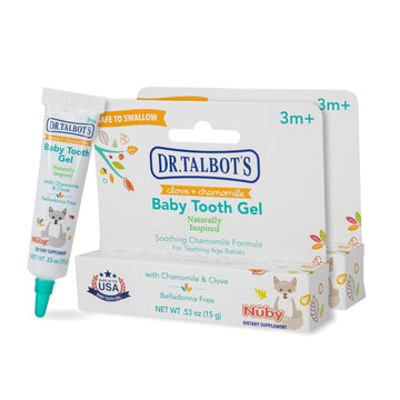 Dr. Talbot's Baby Tooth Gel for Sore Gums, Naturally Inspired, 2 Pack, 1.06 Oz, benzocaine Free, Belladonna Free