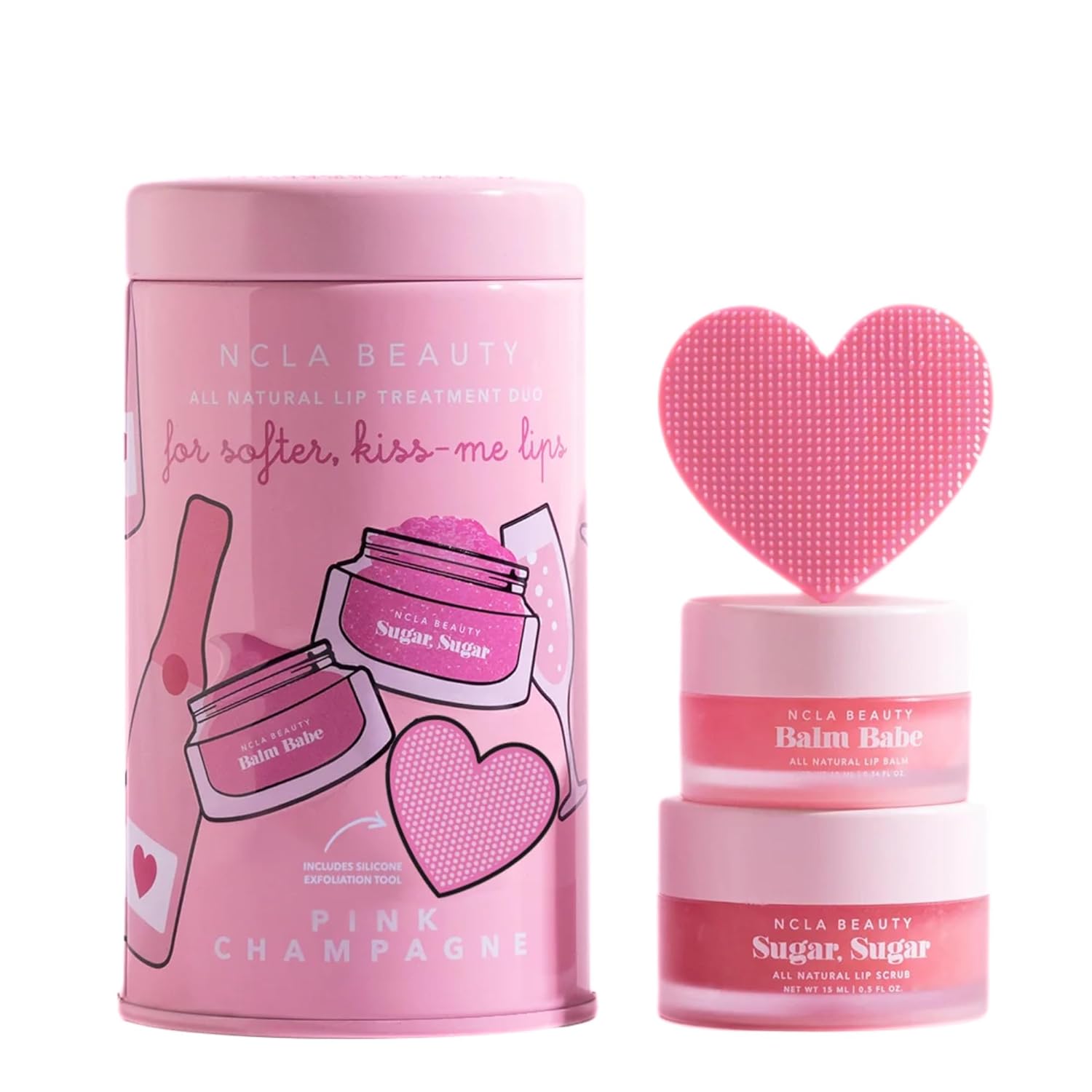 Ncla - Lip Care Set + Lip Scrubber | Clean, Natural, Non-Toxic Beauty (Pink Champagne) : Beauty & Personal Care