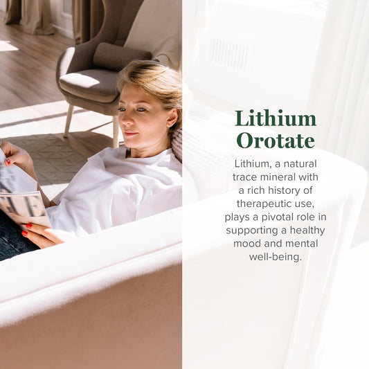 Global Healing Lithium Orotate 10Mg - Non-Gmo, Gluten Free, Vegan Friendly Brain Health Lithium Supplement For Supporting Mood, Function, And Clarity (60 Capsules)