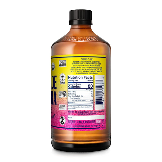 Health-Ade Kombucha Tea Organic Drink, Fermented Tea With Living Probiotics, Detoxifying Acids, Supports Gut Health, Non-Gmo, Vegan, Gluten Free, 12 Pack (16 Fl Oz Bottles), Berry Lemonade
