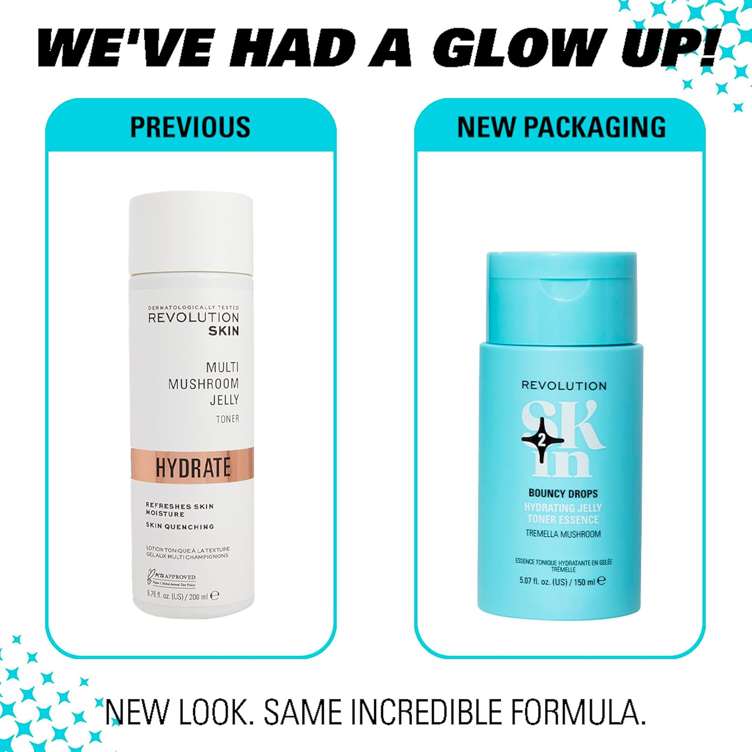 Revolution Skin, Bouncy Drops Tremella Mushroom Hydrating Jelly Toner Essence, Facial Toner with Vitamin B5, Plumps & Smoothes Skin, Vegan & Cruelty-Free, 150ml : Amazon.co.uk: Beauty