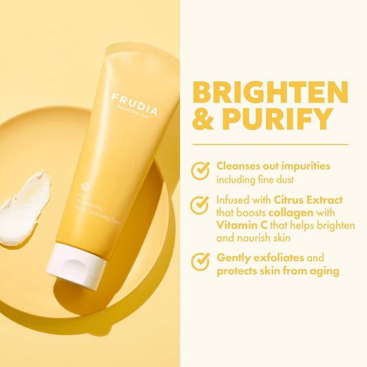 Frudia Citrus Brightening Micro Cleansing Foam, 4.9 Fl Oz (145 Ml)