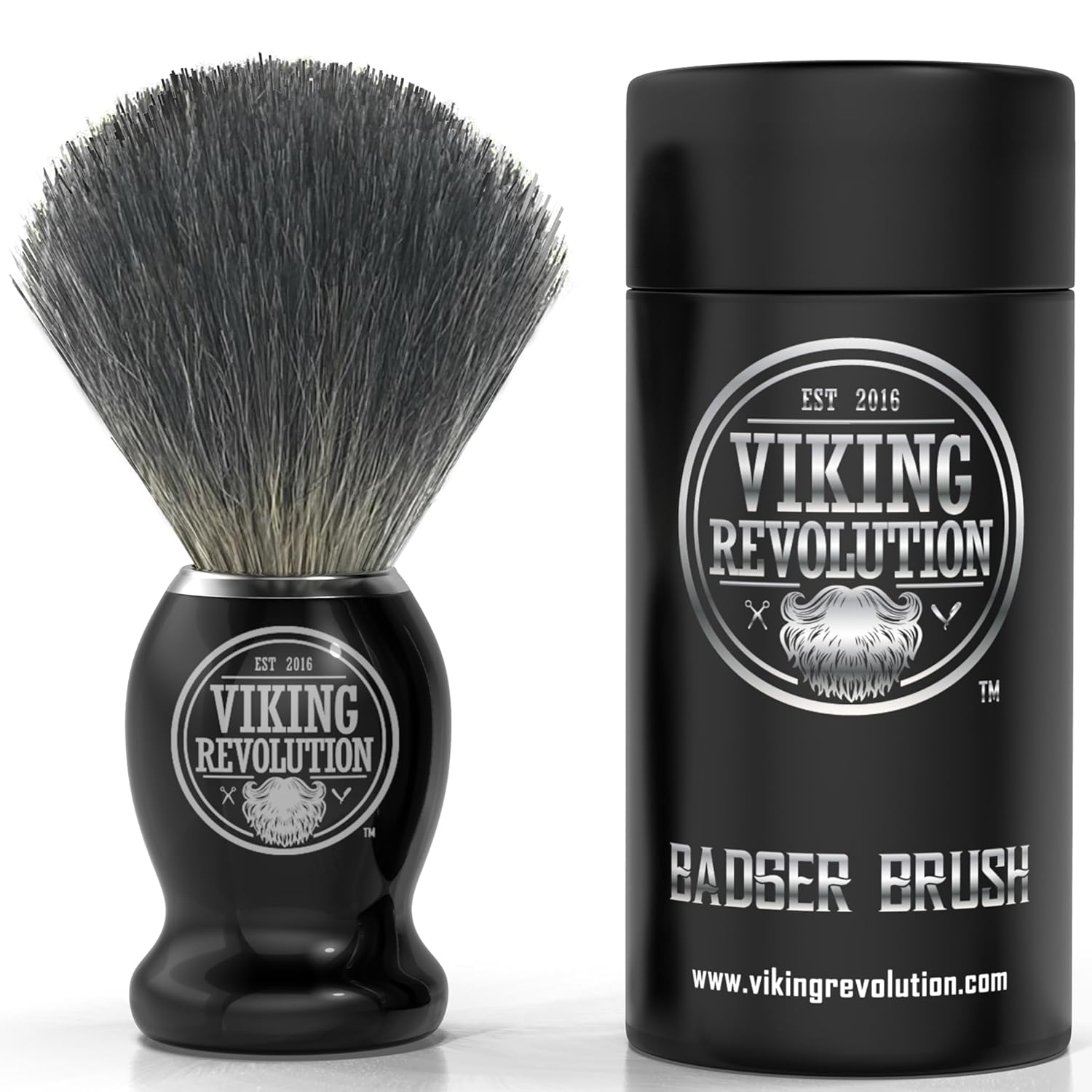 Viking Revolution Badger Hair Shaving Brush- Shave Brush For Wet Shave Using Shaving Cream & Soap- Best Shave Of Your Life For Safety Razor, Double Edge Razor, Straight Razor Or Shaving Razor