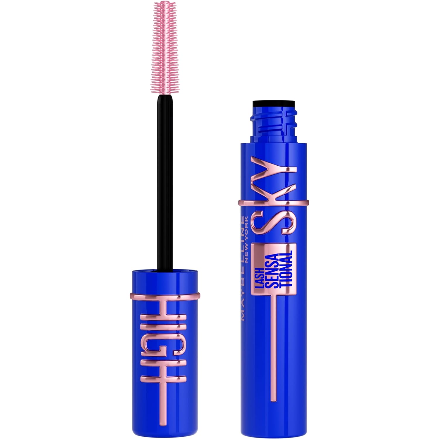 Maybelline Lash Sensational Sky High Washable Mascara, Volumizing, Lengthening, Defining, Curling, Multiplying, Buildable Mascara Make Up Formula, Blue Mist, 1 Count