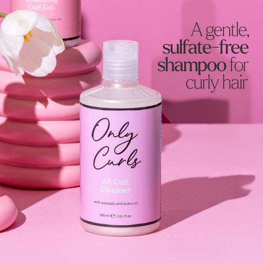 Only Curls All Curl Cleanser, 300Ml, Curly Hair Care Shampoo, Sulphate-Free, Gentle Formula, Hydrated, Defined & Frizz-Free Curls, Vegan & Cruelty Free, Vegan & Cruelty Free, For All Curly Hair Types