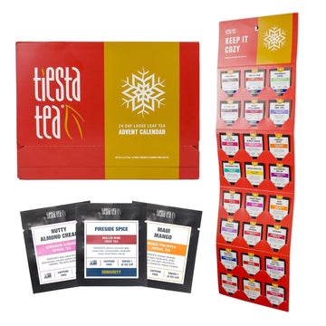 Tiesta Tea Holiday Advent Calendar 2023 - 24 Loose Leaf Tea Blends, Limited Edition Gift Set