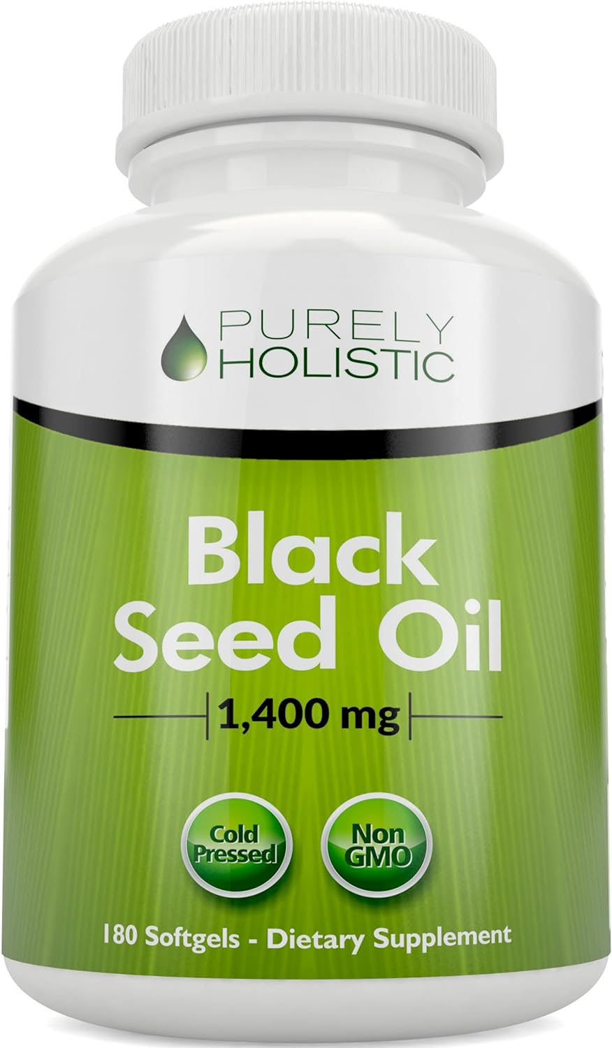 Black Seed Oil Capsules 1400Mg, 180 Softgels, 3 Month Supply - Cold Pressed Nigella Sativa, Rich In Omega 6, 9 & Tq, Black Cumin Seed Oil, Immune Support, Joints And Digestion