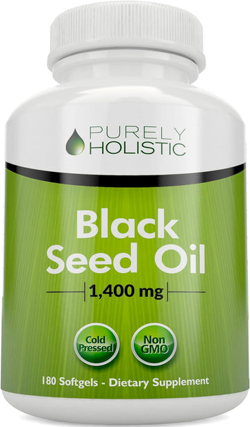 Black Seed Oil Capsules 1400Mg, 180 Softgels, 3 Month Supply - Cold Pressed Nigella Sativa, Rich In Omega 6, 9 & Tq, Black Cumin Seed Oil, Immune Support, Joints And Digestion