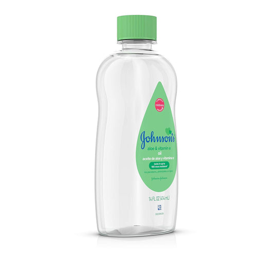 Johnson's Baby Oil, Mineral Oil Enriched with Aloe Vera and Vitamin E, 14 fl. oz