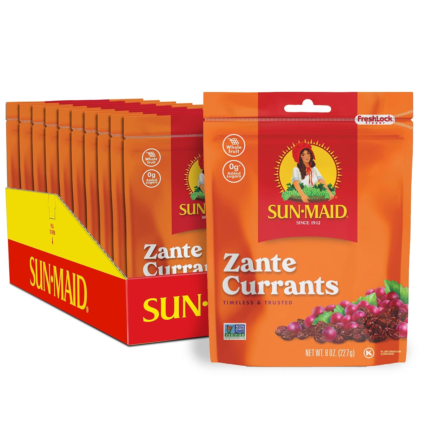 Sun-Maid California Sun-Dried Zante Currants - (10 Pack) 8 Oz Resealable Bag - Dried Fruit Snack For Lunches And Snacks