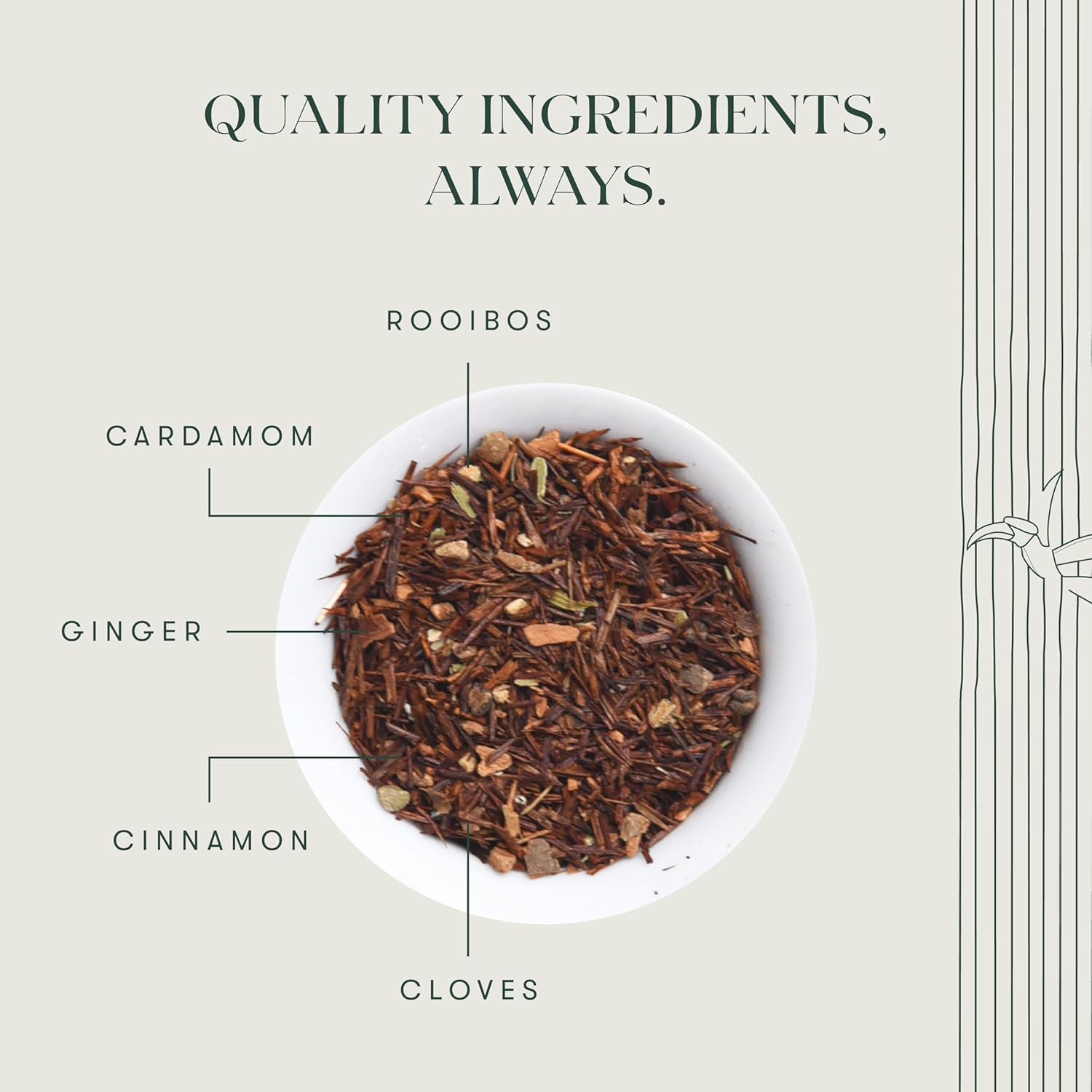 Luxmi Estates - Rooibos Chai - Organic Rooibos Tea With Spices - Loose Leaf - 100G (50 Cups) | Limited Fall Tea | Special Edition Autumn Tea With Cinnamon, Cardamom And Clove | Perfect For Moments Of Relaxation And Tranquility