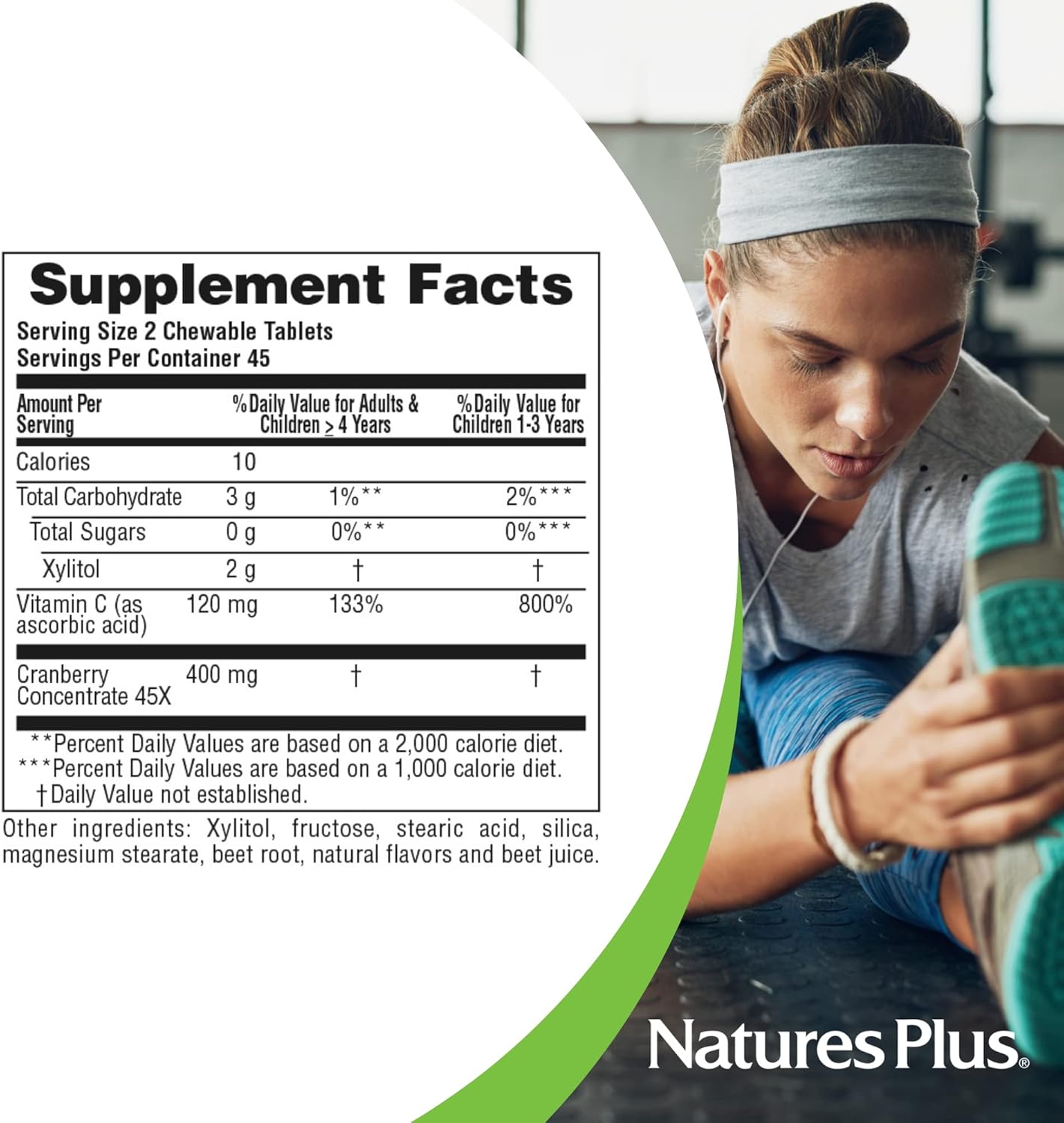Nature'S Plus - Ultra Chewable-Cranberry W/Vit C, 200 Mg, 90 Chewable Tablets