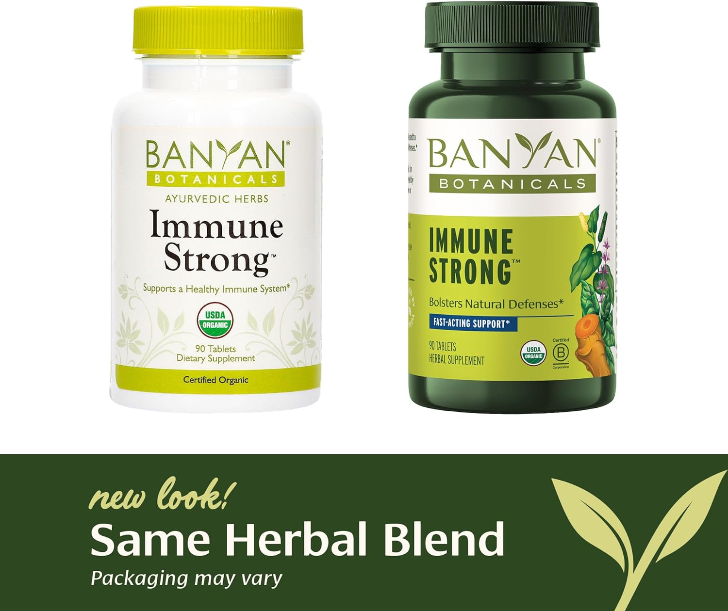 Banyan Botanicals Immune Strong – Organic Supplement with Turmeric & Tulsi ­­– Ayurvedic Immune Formula That Supports The Body's Natural Defenses* – 90 Tablets – Non-GMO Sustainably Sourced Vegan : Health & Household