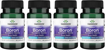 Swanson Boron From Albion Boroganic Glycine 6 Milligrams 60 Capsules (4 Pack)