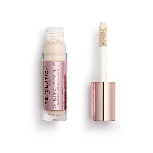 Revolution Beauty, Conceal & Define Concealer, Full Coverage & Lightweight, Long-Lasting Matte Finish, Vegan & Cruelty Free, C2 Fair To Light Skin Tones, 0.14 Oz