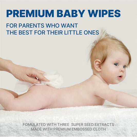 Korea’S #1 Signature Baby Wipes - Hypoallergenic Water-Based Unscented Alcohol-Free Ultra-Thick 75 Gsm Super Seed Extracts Plant-Based Flip-Top 560 Count (8 Packs)