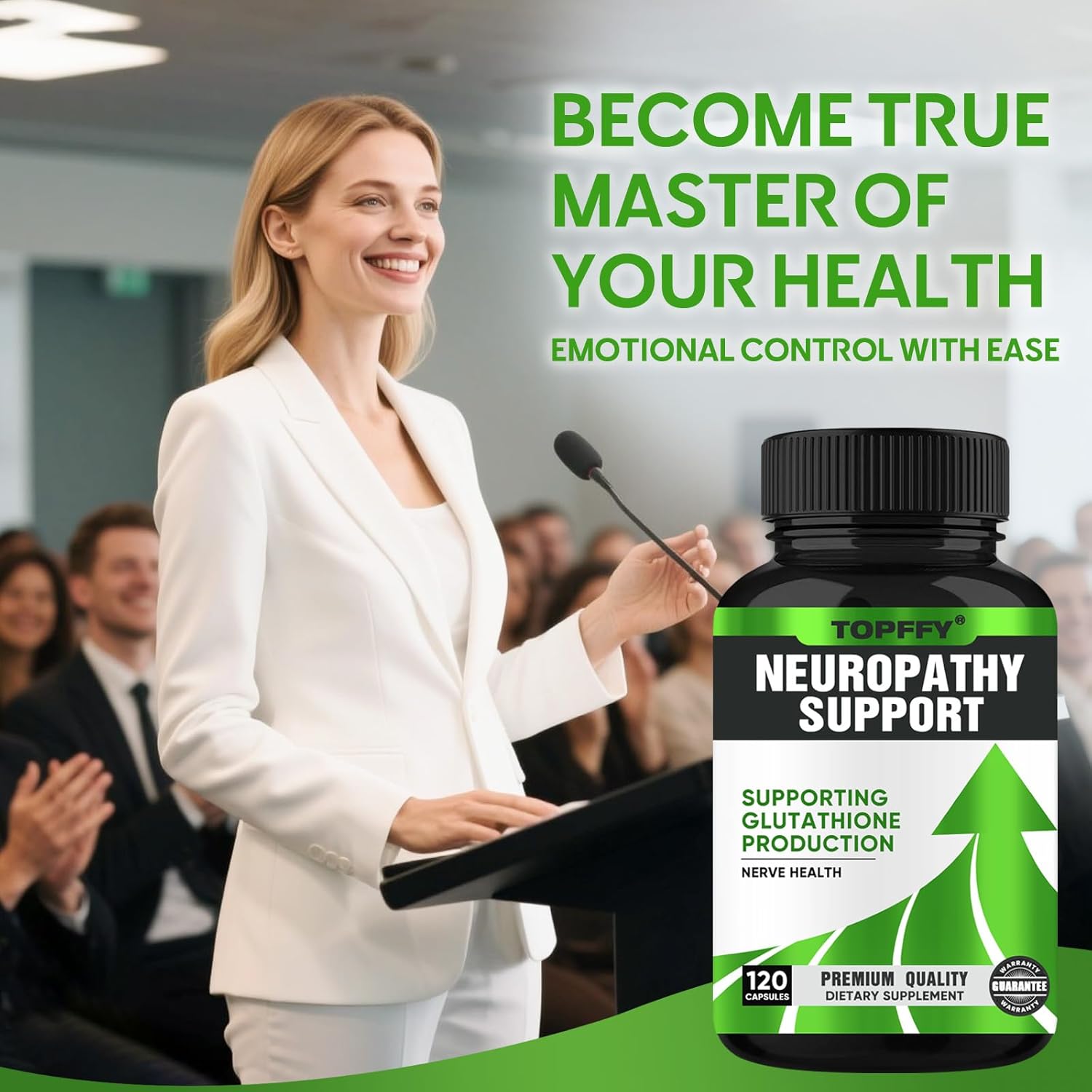 Topffy Neuropathy Nerve Relief Support,Nerve Savior For Neuropathy, With 600Mg Alpha Lipoic Acid -Benfotiamine, Maximum Strength Natural Nerve Vitamins -120 Capsules