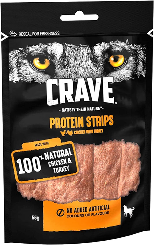 Crave Protein Chunks - Dog Treats with Chicken and Turkey - Grain Free - 7 x 55 g?408633