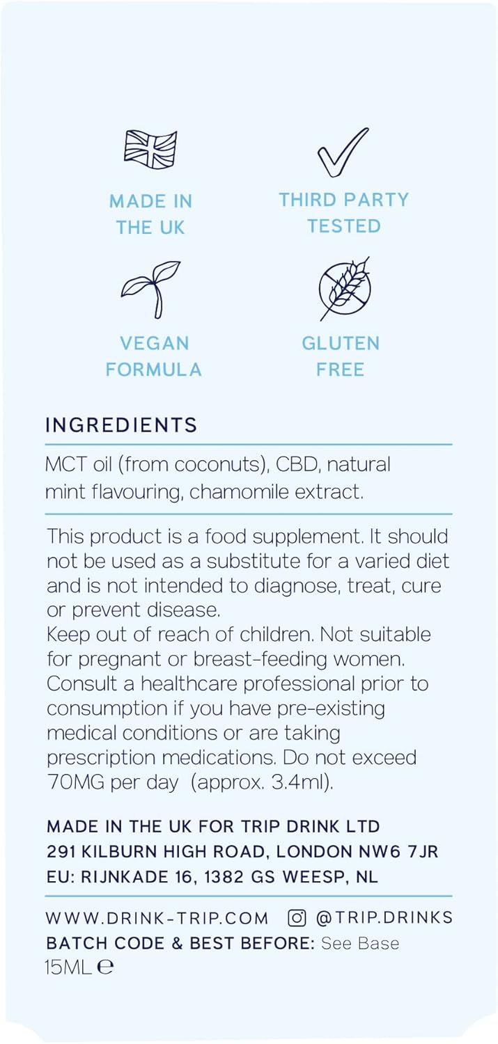 TRIP CBD Oil 300mg (Original Strength), Wild Mint, Vegan, 100% Natural, Flavoured CBD Oil Blended with MCT Coconut Oil (Pack of 1) : Amazon.co.uk: Health & Personal Care