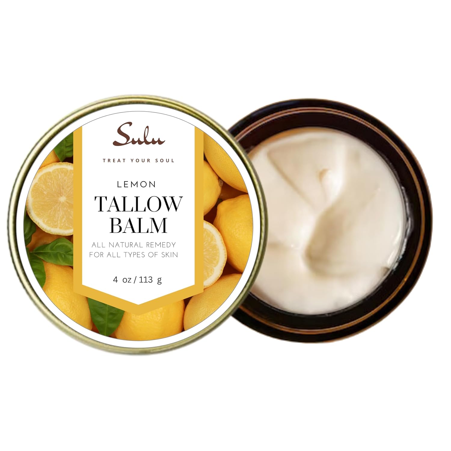 SULU ORGANICS Natural Whipped Tallow Balm for Face and Body, Natural Moisturizer made with Grassfed Beef Tallow- 4 oz/113 g (Vanilla) : Beauty & Personal Care