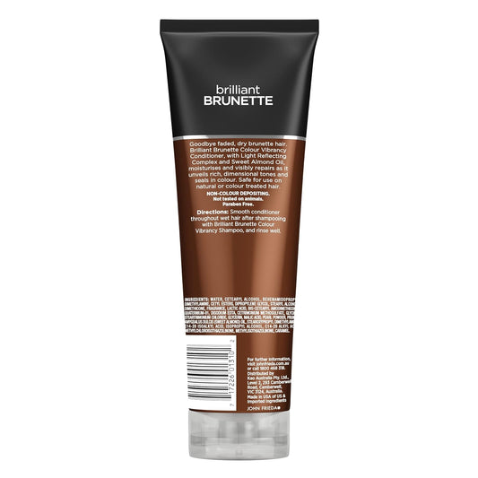 John Frieda Brilliant Brunette Multi-Tone Revealing Color Protecting Conditioner, For Maintaining Color Treated Hair, Anti-Fade Conditioner, 8.45 Oz, With Sweet Almond Oil And Crushed Pearls