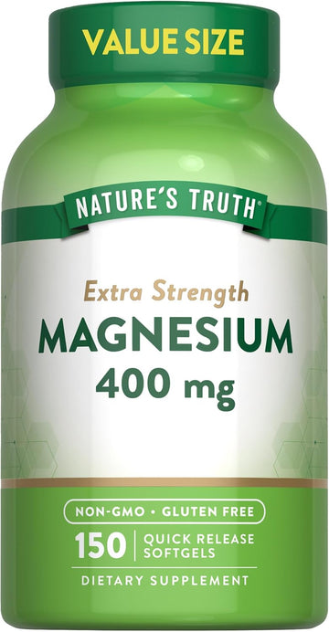 Nature'S Truth Magnesium Oxide | 400Mg | 150 Softgels | Non-Gmo & Gluten Free Mineral Supplement