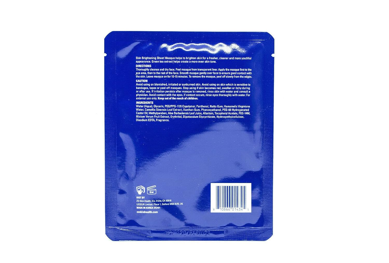 ZO Skin Health Skin Brightening Sheet Masque 1 Facial Masque 20 g / 0.7 Oz. : Beauty & Personal Care