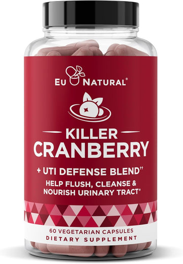 9-In-1 Killer Cranberry Pills For Women – Uti Defense Blend With Clinically Studied Ingredients – 9 Extract Urinary Tract Supplement – Pine Bark, Propolis, Vitamin D & More – 60 Fast-Acting Capsules