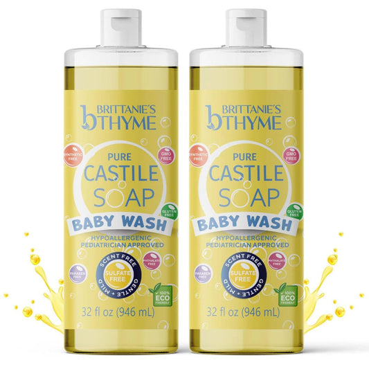 Brittanie'S Pure Organic Castile Liquid Olive Oil Soap Refill, Baby, 1 Gallon | Face, Body Wash, Dishes, Pets & Laundry | Vegan & Gluten Free Non-Gmo